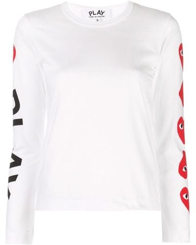 COMME DES GARÇONS PLAY Logo Print Sweatshirt - White