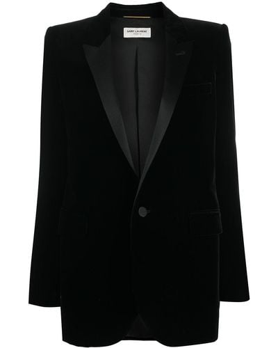 Saint Laurent Single-breasted Velvet Tuxedo Jacket - Black
