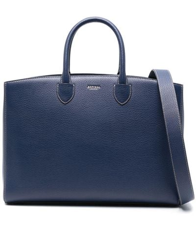 Aspinal of London Madison Leather Tote Bag - Blue