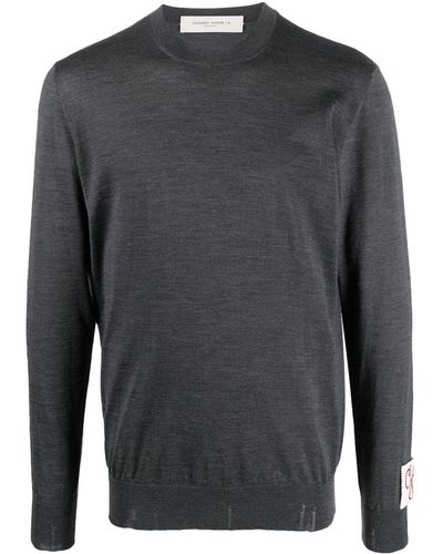 Golden Goose Ribbed-knit Crew Neck Sweatshirt - Black
