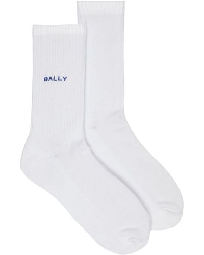 Bally Chaussettes à logo brodé - Blanc
