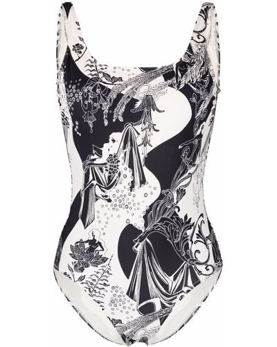 Tory Burch Graphic-print Swimsuit - Multicolour