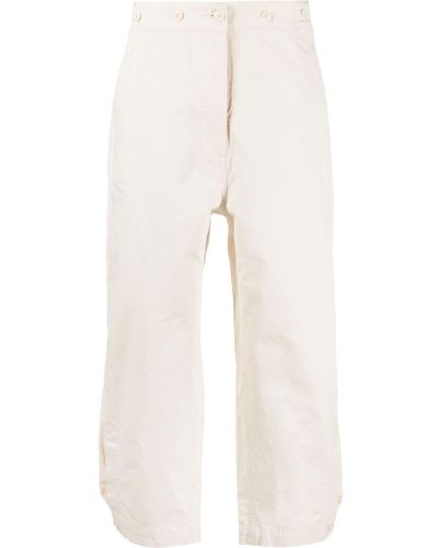 Margaret Howell Wide-leg Cropped Trousers - Natural