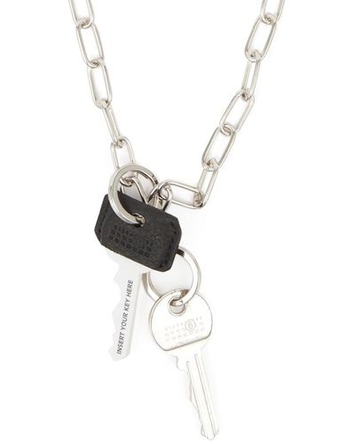 MM6 by Maison Martin Margiela Numeric Signature Key Necklace - White