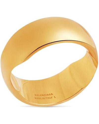 Balenciaga Ring Met Gegraveerd Logo - Metallic