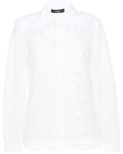 Twin Set Camisa bordada a capas - Blanco