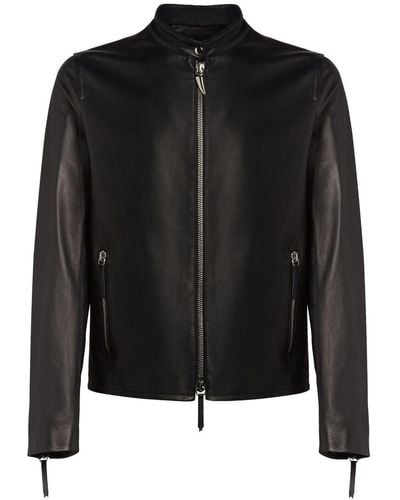 Giuseppe Zanotti Oscar Lederjacke - Schwarz