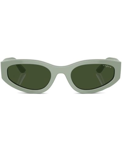 Vogue Eyewear Logo-print Oval-frame Sunglasses - Green