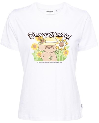 Chocoolate Graphic Logo-print T-shirt - White