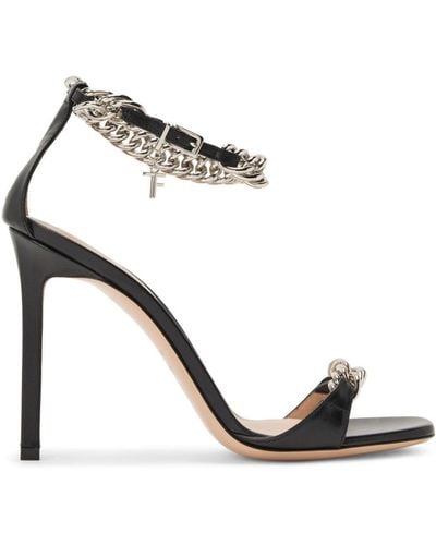 Tom Ford Zenith 105mm Leather Sandals - Metallic