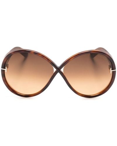 Tom Ford Edie Oversize-frame Sunglasses - Natural