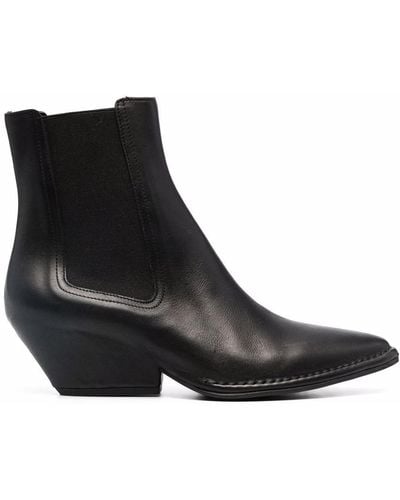 Roberto Del Carlo Mid-heel Leather Boots - Black