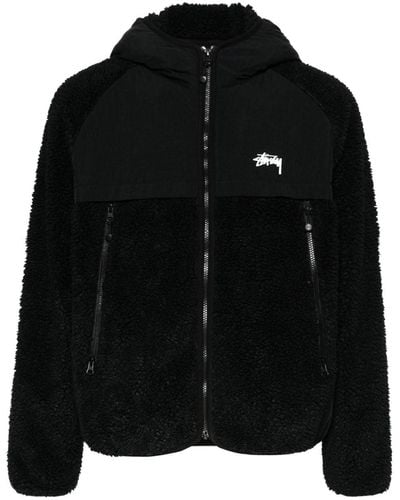 Stussy Logo-print Hooded Jacket - Black