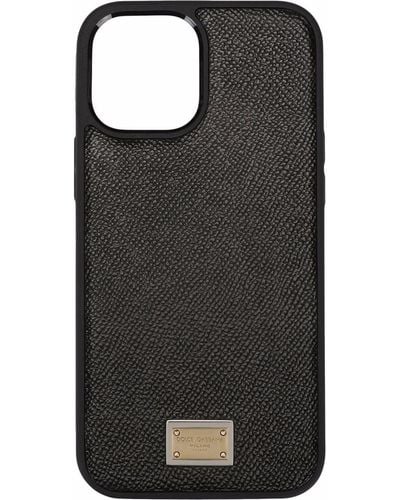 Dolce & Gabbana Dauphine Calfskin Iphone 12 Pro Max Cover - Black
