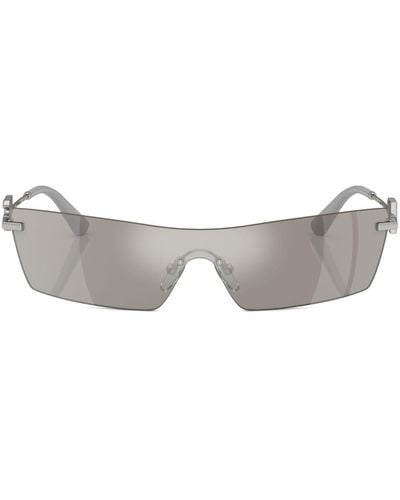 Dolce & Gabbana Mirrored Rectangle-frame Sunglasses - Gray