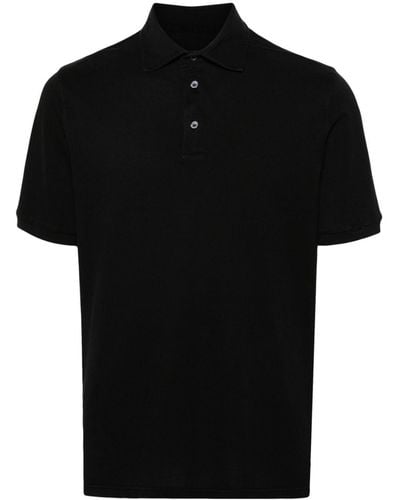 Fedeli Cotton Piqué Polo Shirt - Black