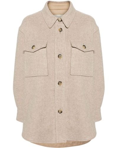 Isabel Marant Harveli Button-up Brushed Coat - Natural