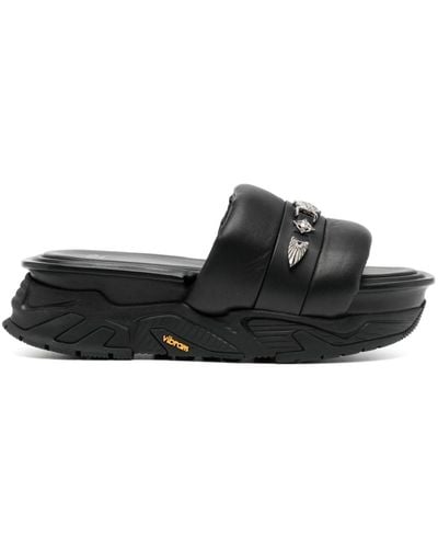Toga Virilis Studded Leather Sandals - Black