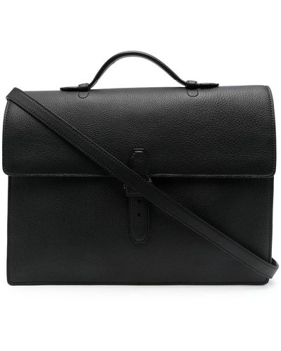 Brioni Grained-leather Briefcase - Black