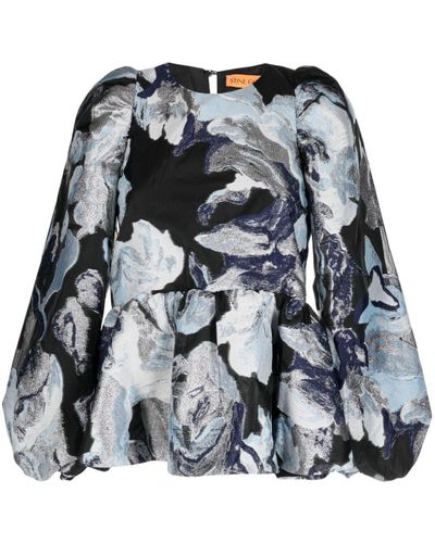 Stine Goya Jenny Blouse Met Jacquard - Zwart