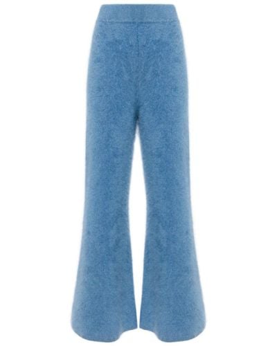 Lisa Yang Pantalon en cachemire à coupe ample - Bleu