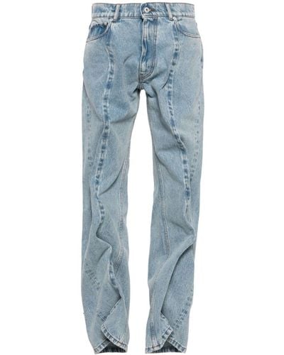 Y. Project Evergreen Wire Mid-rise Straight Jeans - Blue