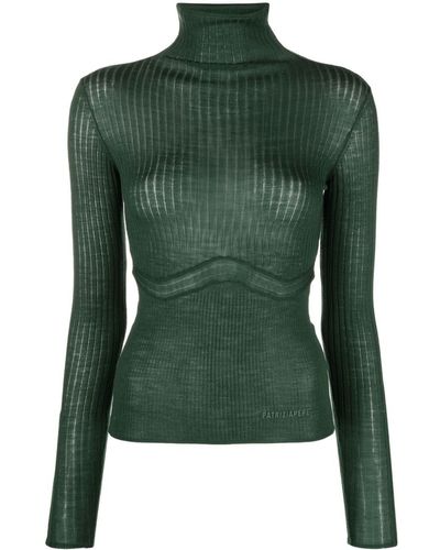 Patrizia Pepe Ribbed-knit Wool Sweater - Green