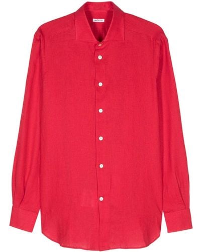 Kiton Hemd aus Leinen - Rot