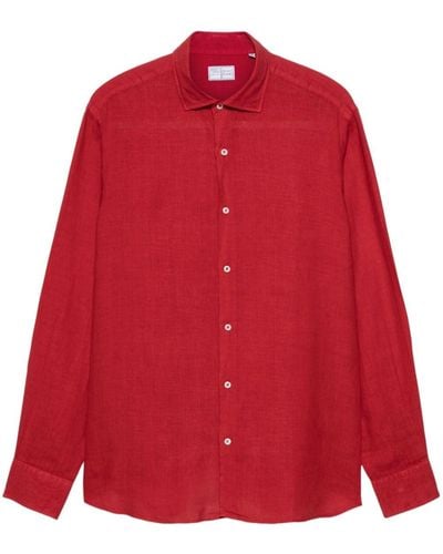 Fedeli Nick Linen Shirt - Red