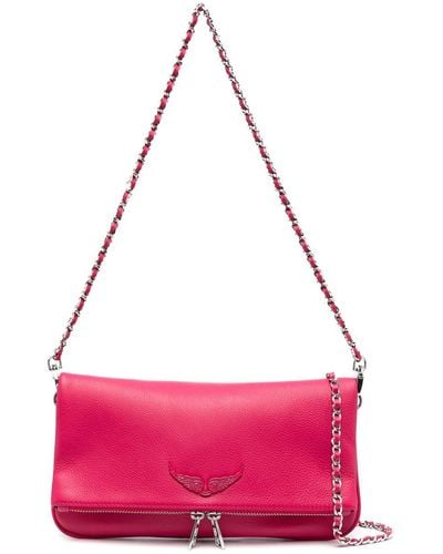 Zadig & Voltaire Logo-plaque Leather Shoulder Bag - Pink
