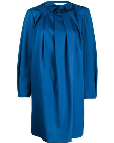 Nina Ricci Pleated Shift Dress - Blue