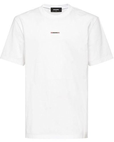 DSquared² Logo-patch Cotton T-shirt - Wit
