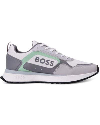 BOSS Logo-print Mesh Trainers - White