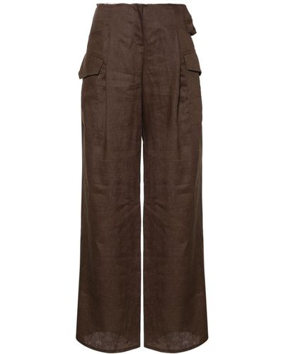 MANURI Pimmy 2.4 Linen Trousers - Brown