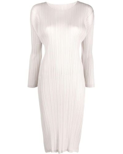 Pleats Please Issey Miyake Pleated Mid-length Dress - White