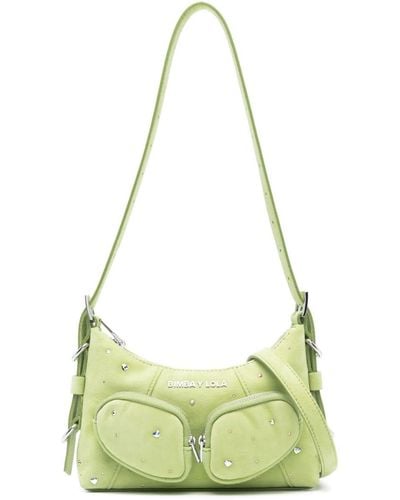 Bimba Y Lola Xs Pocket Suede Shoulder Bag - Green
