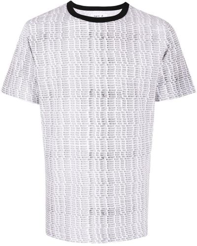 agnès b. Text-print Cotton T-shirt - White