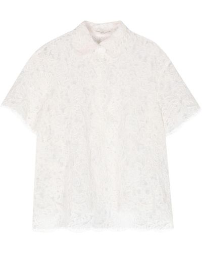 Ermanno Scervino Corded-lace Sheer Shirt - White