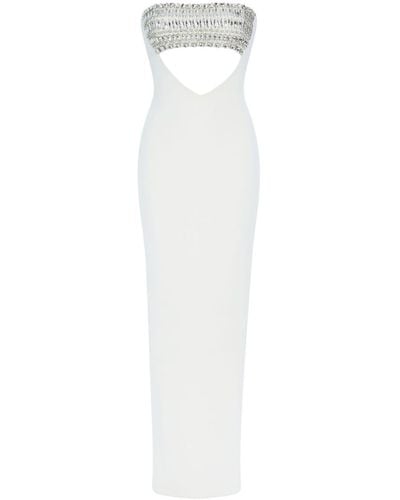 retroféte Swan Embellished Dress - White