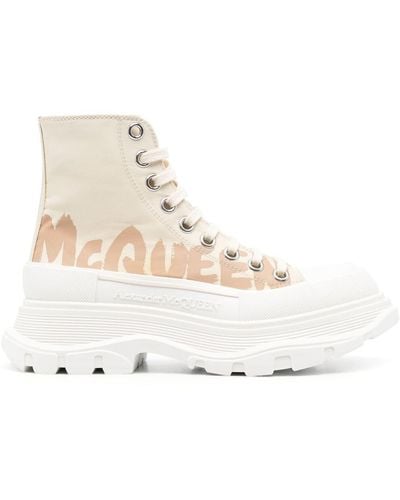 Alexander McQueen Tread Slick High-top Sneakers - Natural