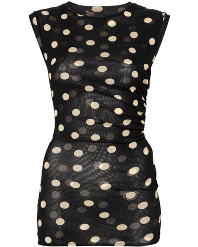 Stella McCartney Top con estampado de lunares - Negro