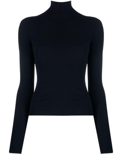 Balenciaga リブニット タートルネックセーター - ブルー