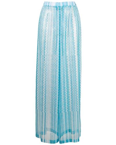 Missoni Falda larga con estampado en zigzag - Azul