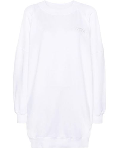 Isabel Marant Tenery Organic Cotton Sweatshirt Dress - White