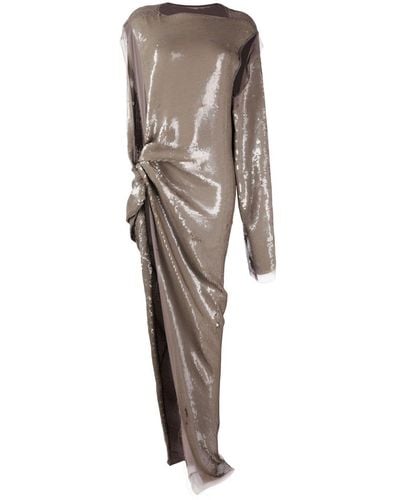 Rick Owens Sequin-embellished Asymmetric Dress - Gray
