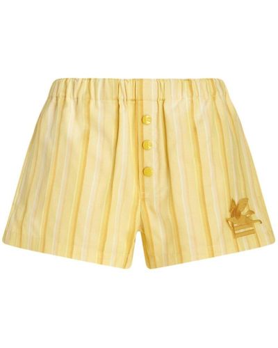 Etro Gestreifte Shorts - Gelb