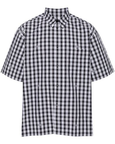 Givenchy 4g Checked Cotton Shirt - Blue