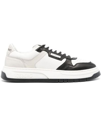 Iceberg Contrast-panel Leather Trainers - White