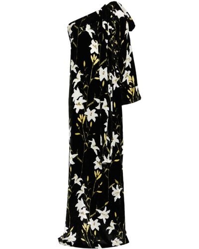 BERNADETTE Asymmetrische Maxi-jurk - Zwart