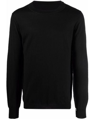Maison Margiela Four-stitch Logo Long-sleeve Sweater - Black